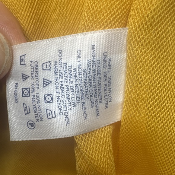 Lands End Youth Hooded Yellow Rain Jacket 1X 16-18 Waterproof Outdoor‎ Coat - Picture 7 of 13